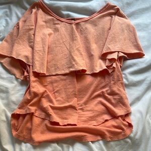 Layered peach free people shirt